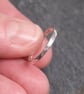 Hammered Sterling silver slim ring, silver band