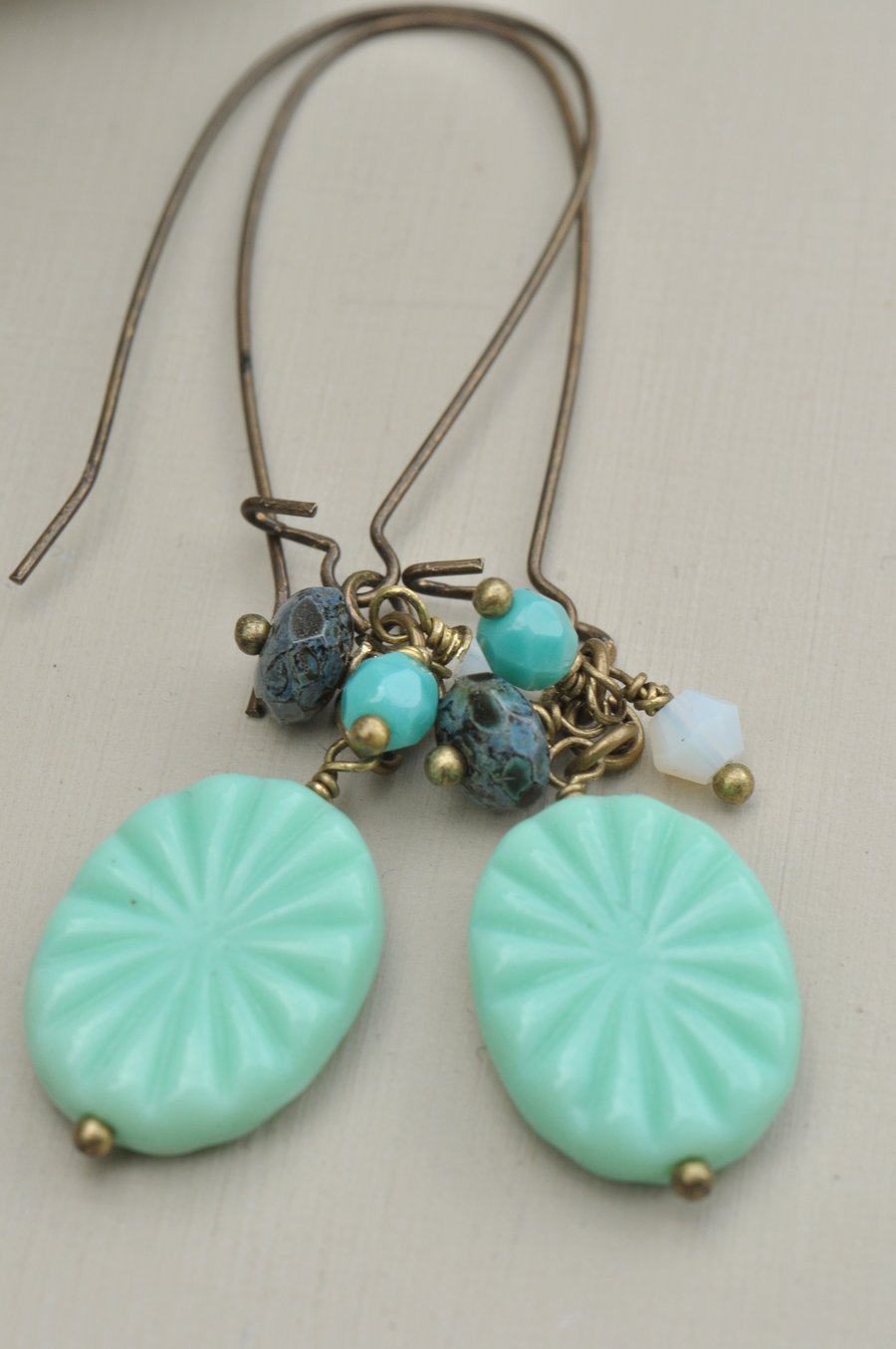 Starburst Czech Glass Bead Earrings