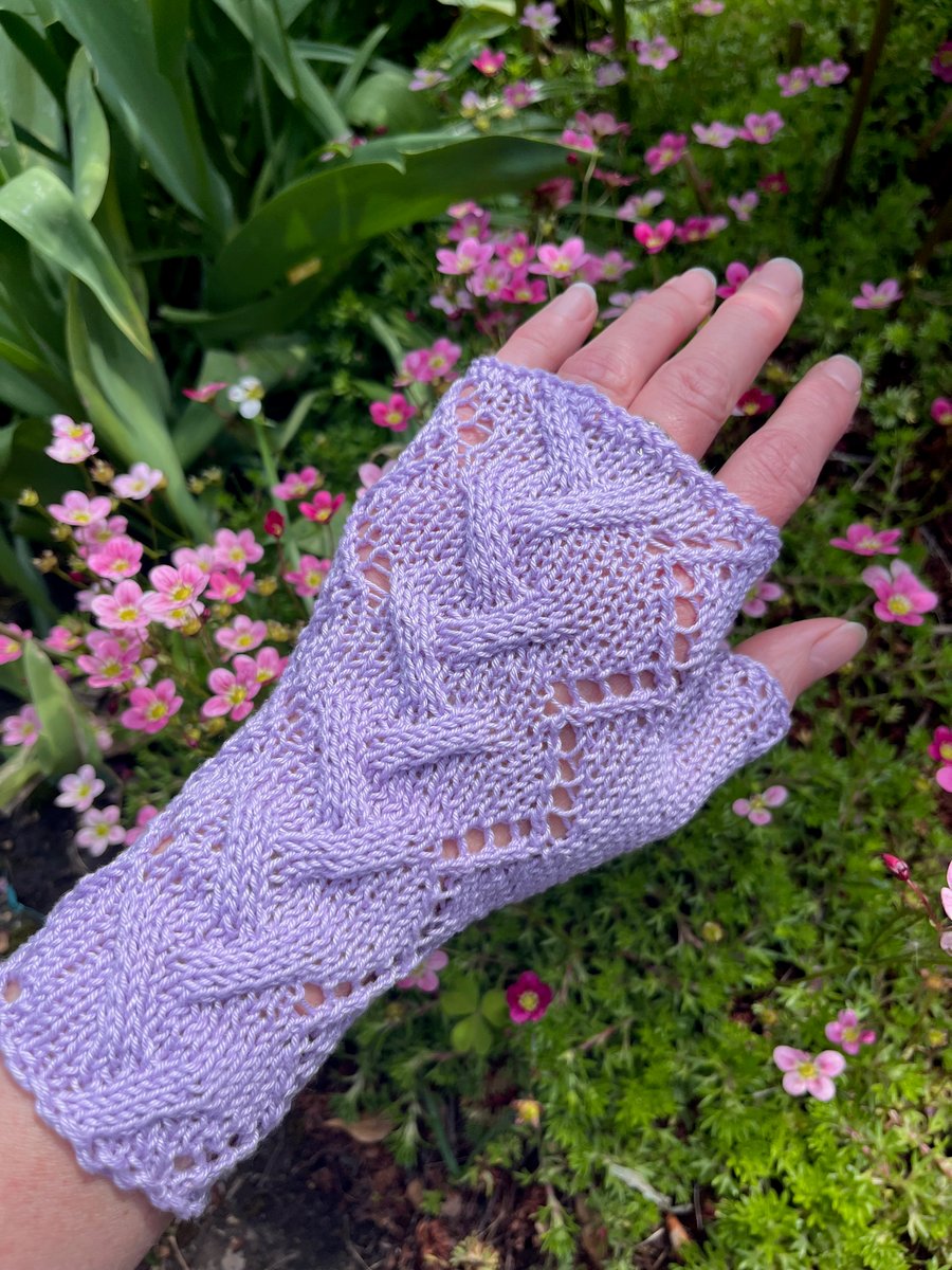 Fingerless Gloves Wrist Warmers Lilac Cotton 