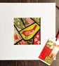Mosaic-style fabric bird picture, textile art, textile bird, gift for bird lover - Image 3