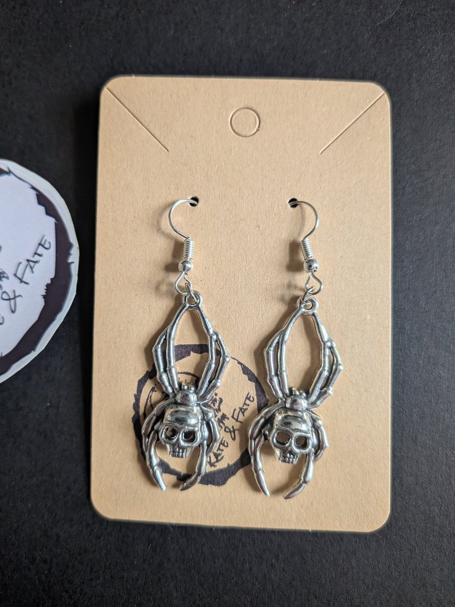 Image of Earrings spider skull 
