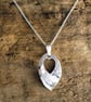 Hammered Silver Heart Necklace, Silver Heart Pendant