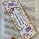 Keep Calm and Carry On Embroidering Hand Made Bookmark