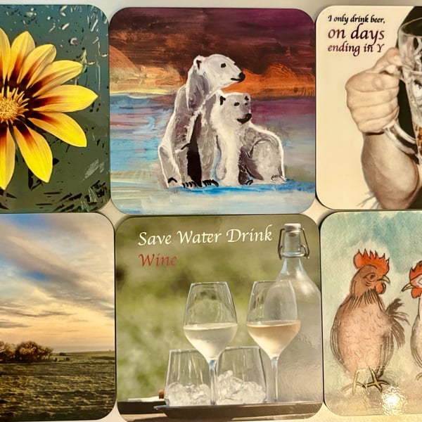 Pick and Mix 4 x 9.5cm Coasters of your choice 
