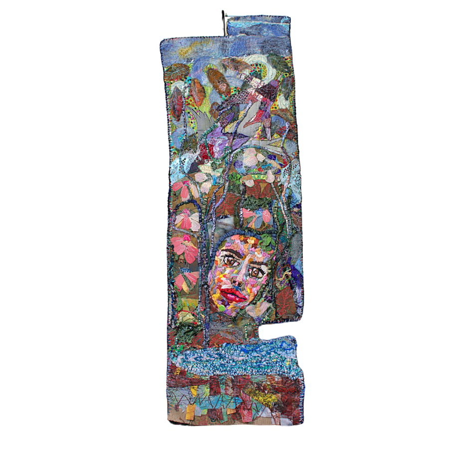 Contemporary textile art - nature textiles - portrait - ready to hang - eco gift
