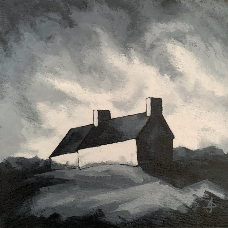 Crofters Cottage 1 - Original acrylic painting 