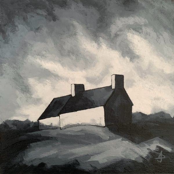Crofters Cottage 1 - Original acrylic painting 