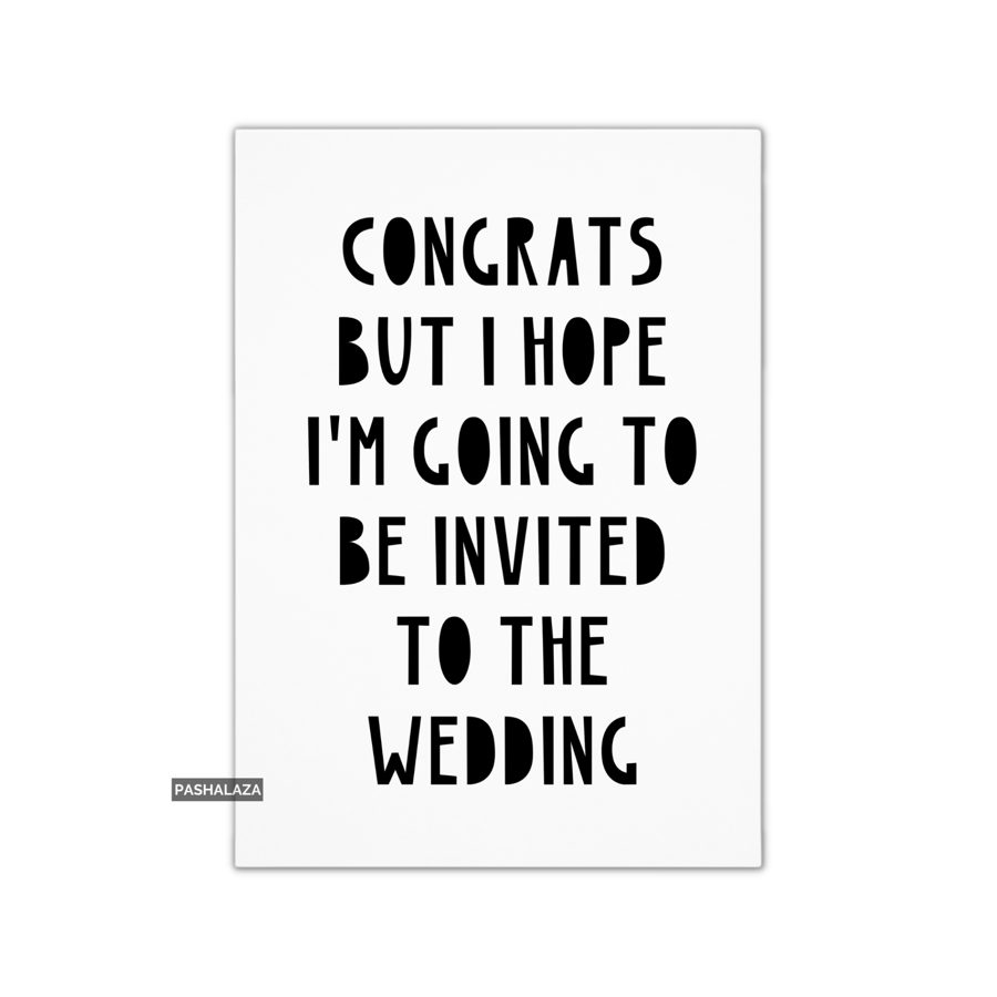 Funny Engagement Congrats Card - Novelty Congratulations Card - Hope