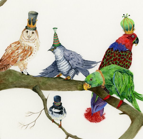 Birds on a Branch Giclee A4 print