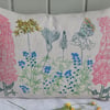  Butterfly and Wildflower Beige Cotton Cushion  Screen printed