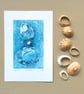 no. 5 of 6 stacked limpet shells limited edition collagraph print