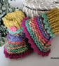 Baby Girl's Hand Knitted Designer Booties 0-3 months size  - Image 3