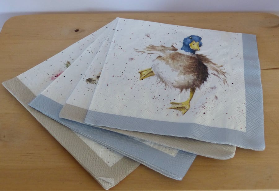 Four Mixed Paper Napkins