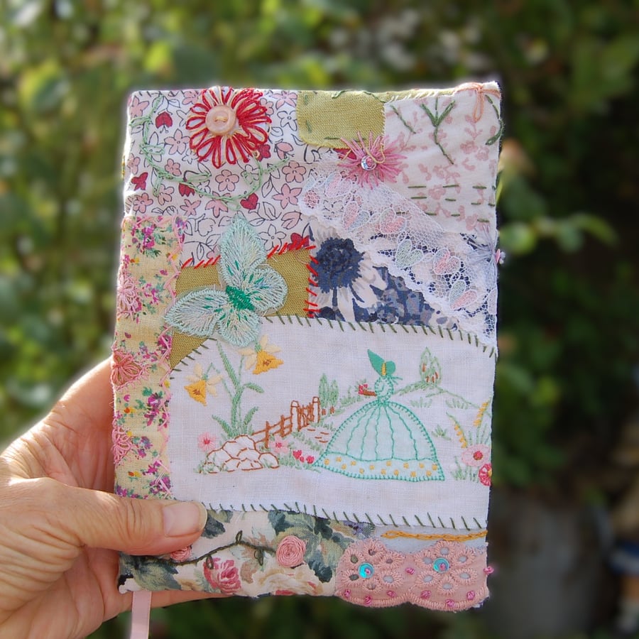 Slow stitched notebook cover - includes  quality notebook