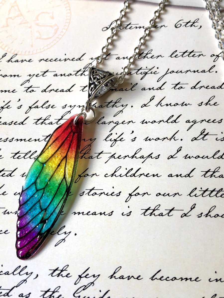 Rainbow Fairy Wing Necklace