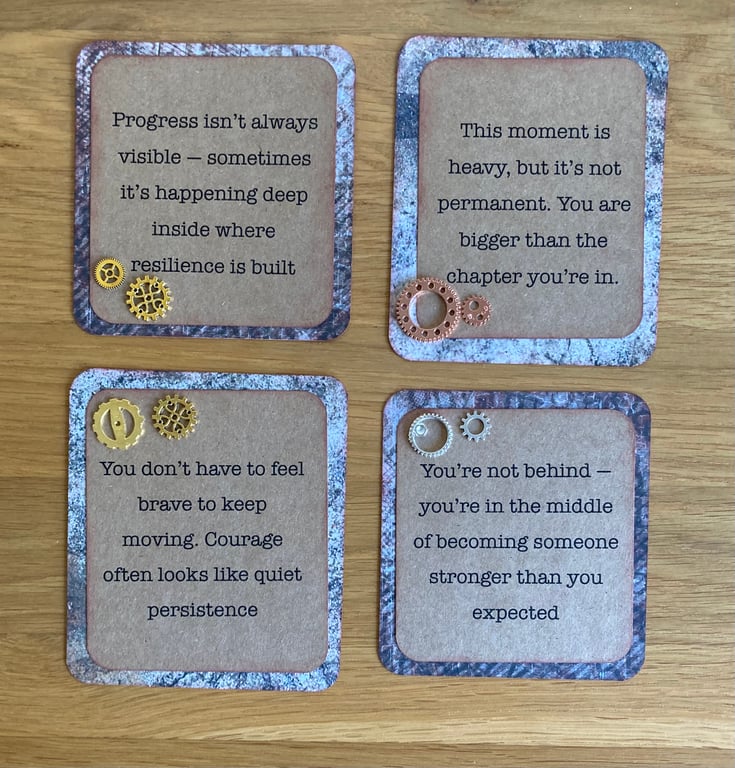 Set of 4 Inspirational Quote Cards – Encouragement & Mental Health Affirmation