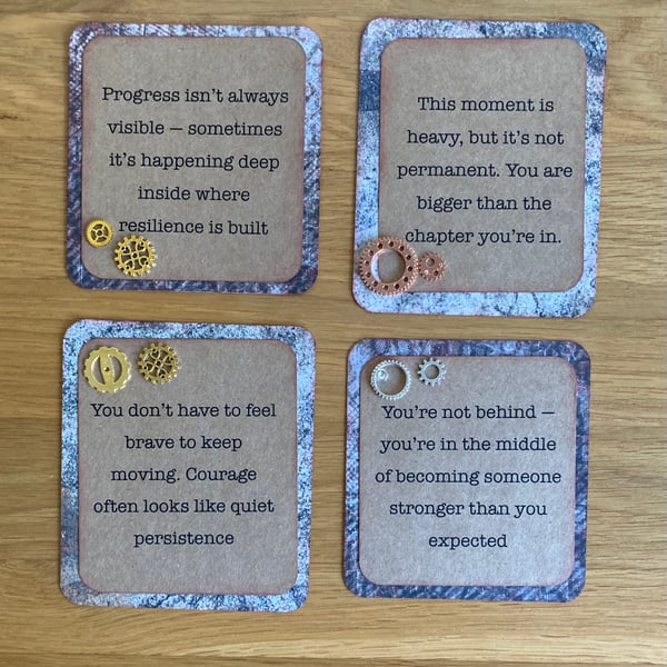 Set of 4 Inspirational Quote Cards – Encouragement & Mental Health Affirmation