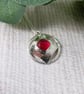 Necklace, Sterling Silver Geometric Pendant with Red Quartz - Image 3