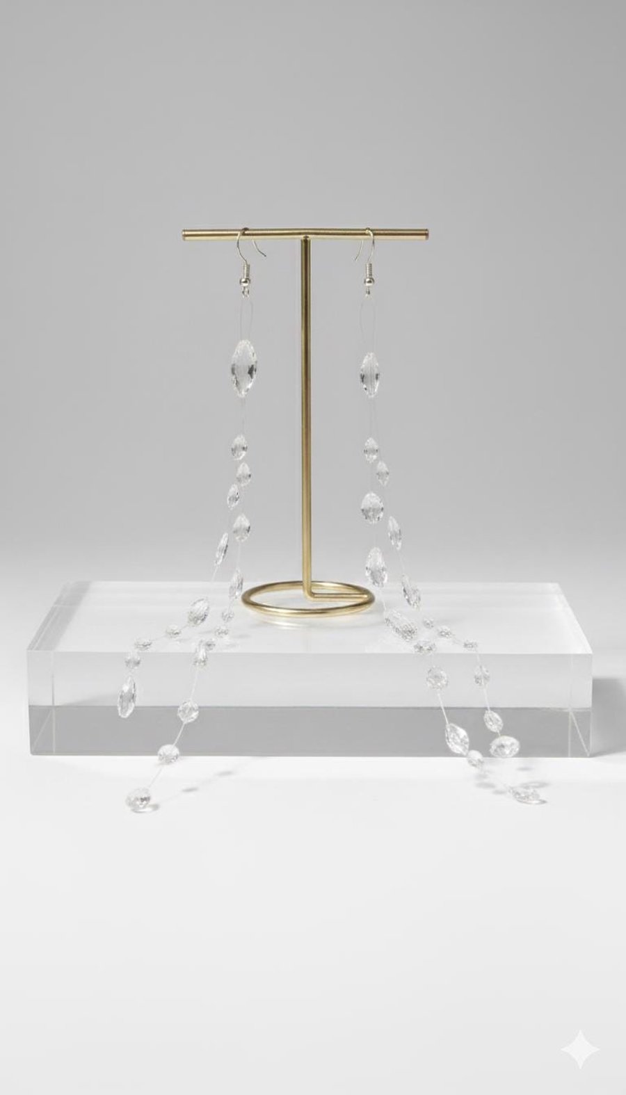 Clear Resin frozen drops Earrings: Long Cascading 
