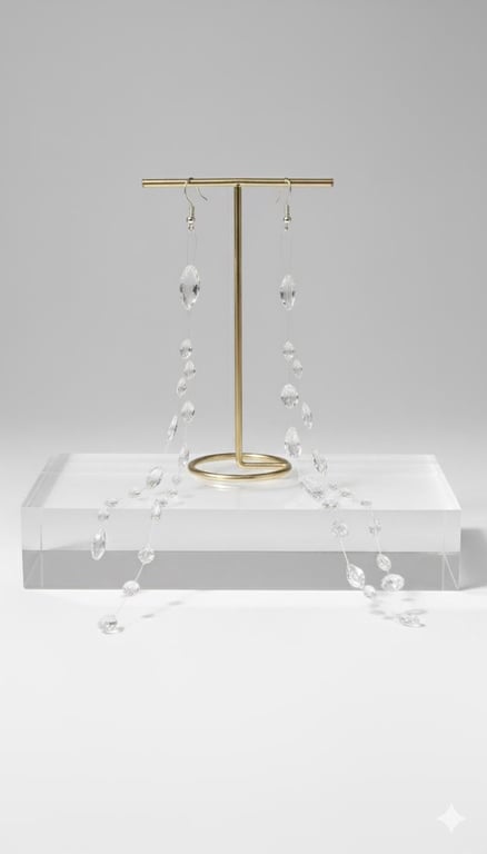 Clear Resin frozen drops Earrings: Long Cascading 