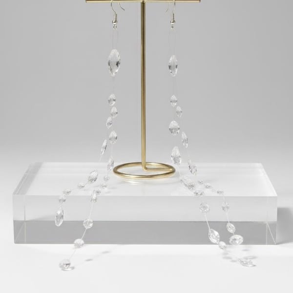 Clear Resin frozen drops Earrings: Long Cascading 