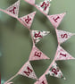 Holly berry, snowflake and reindeer 'Merry Christmas' fabric bunting - free p&p - Image 3