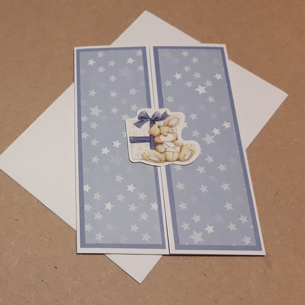 Rabbit Gate-fold Card in Blue