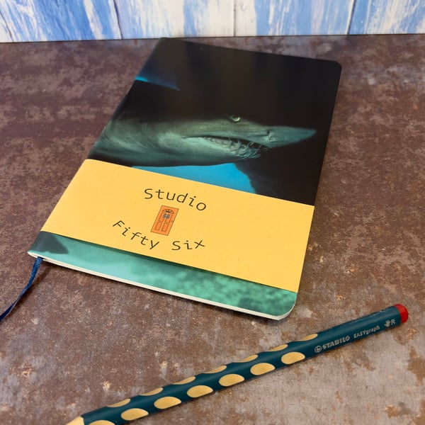 Notebook, Marine themed, A5 (ish), made from up-cycled and recycled materials.