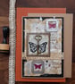 Butterfly mixed media card handmade keepsake silver