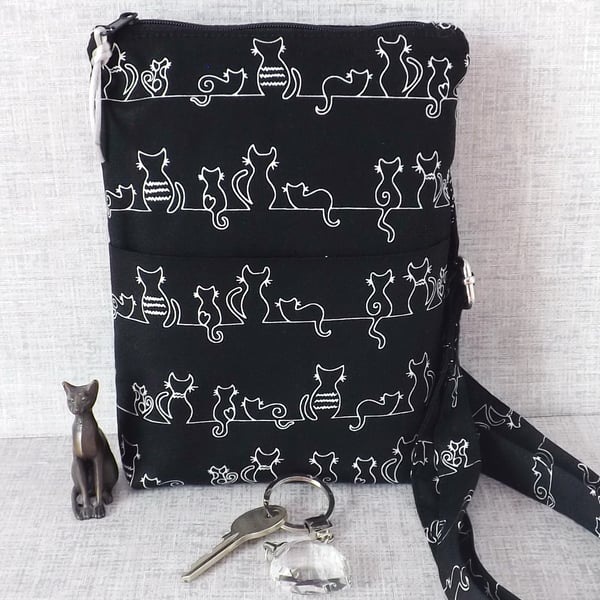 Phone bag, cross body bag, dog walking bag, cats