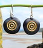 Black Pebble Earrings, Fossil. Nature inspired contemporary jewellery.