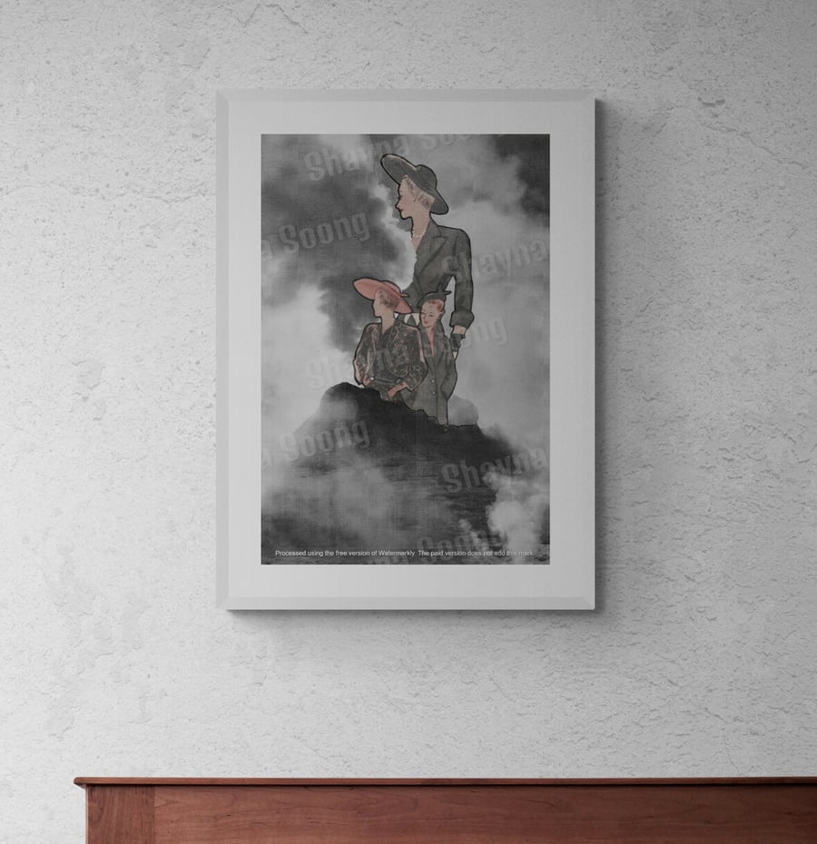 'Wisps' print of handmade collage