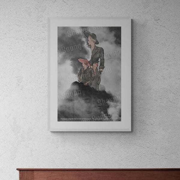 'Wisps' print of handmade collage