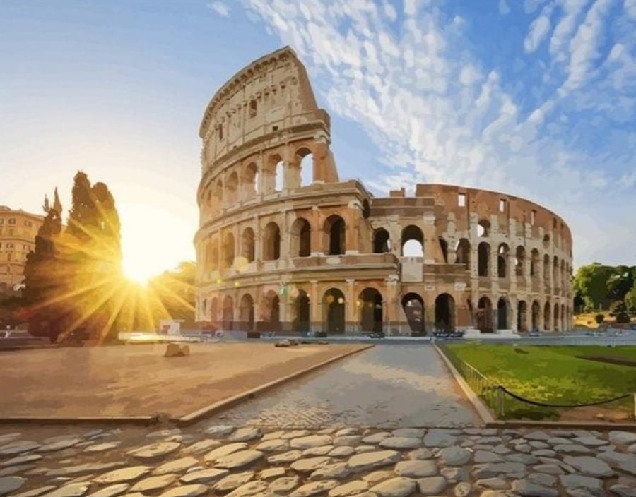 5D DIY Rome Colosseum Landmark Diamond Painting Kit Crystal Embroidery Rhineston