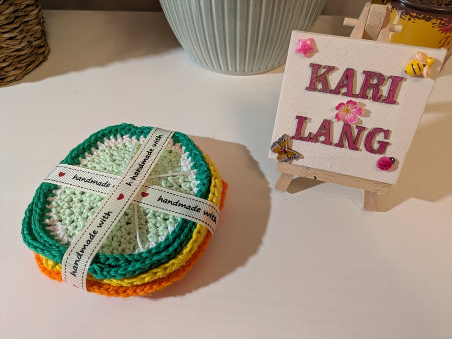 Set of 4 Crocheted Coasters