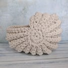 Ammonite basket, crochet shell, home decor, plant display, nautilus, fossil