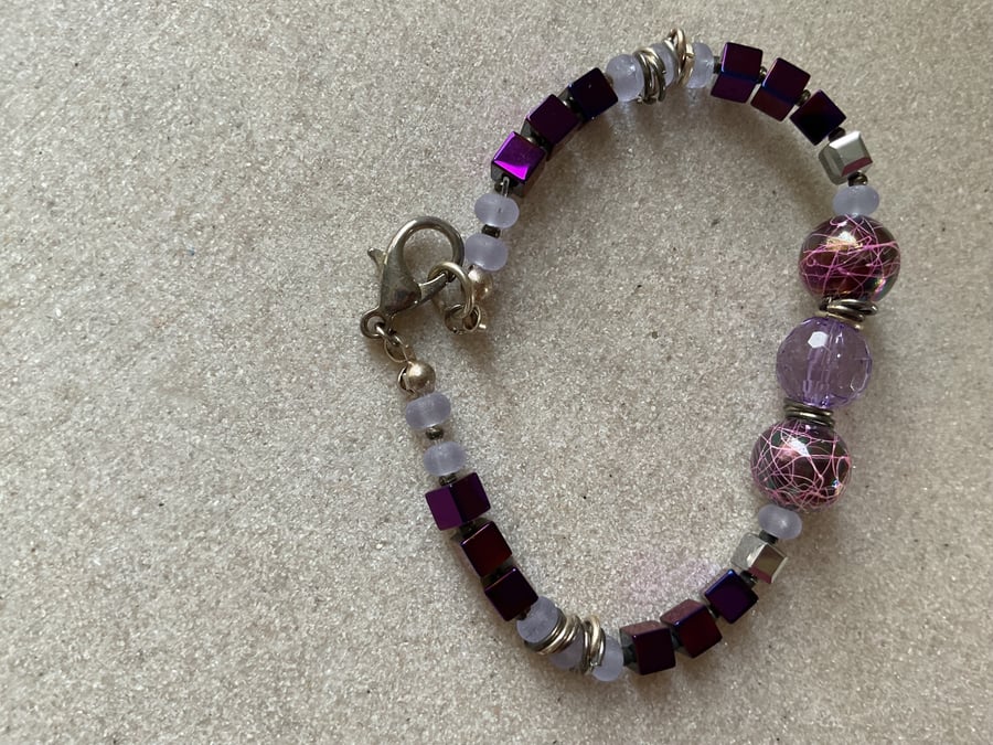 Purple cube bracelet
