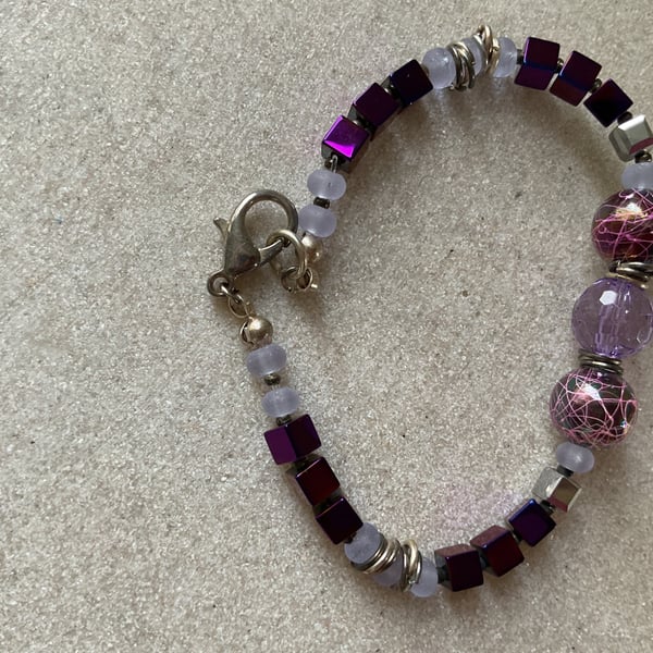 Purple cube bracelet