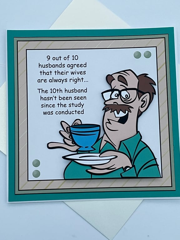 9 out of 10 husbands agree funny anniversary or birthday card