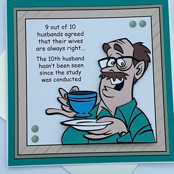9 out of 10 husbands agree funny anniversary or birthday card