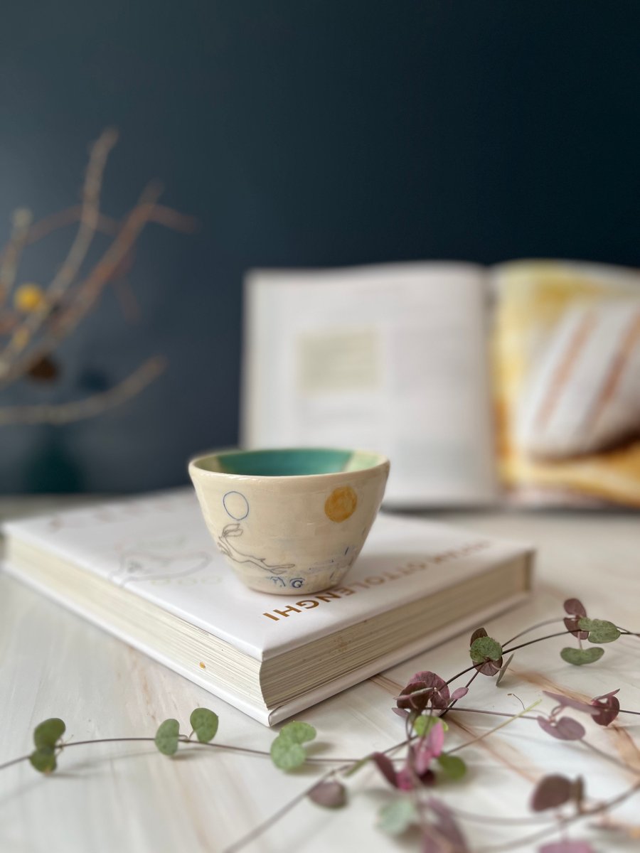 A Ceramic handmade small olive bowl Hare design - 74 - Summer Studio Sale 