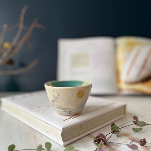 A Ceramic handmade small olive bowl Hare design - 74 - Summer Studio Sale 