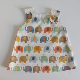 Dress, 0-3 months, A Line dress, Summer dress, elephants, pinafore 