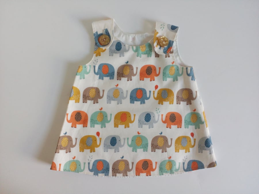 Dress, 0-3 months, A Line dress, Summer dress, elephants, pinafore 