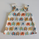 Dress, 0-3 months, A Line dress, Summer dress, elephants, pinafore 