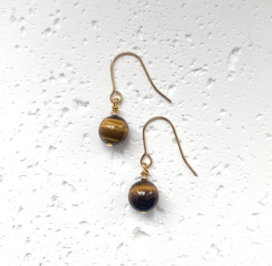 Maya Drop Earrings - Tiger's Eye