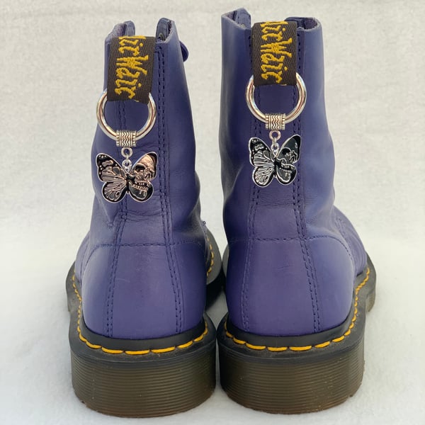 Butterfly & Skull Dr Martens Charms - Alt Boot Accessories - Doc Tag Charm - DM