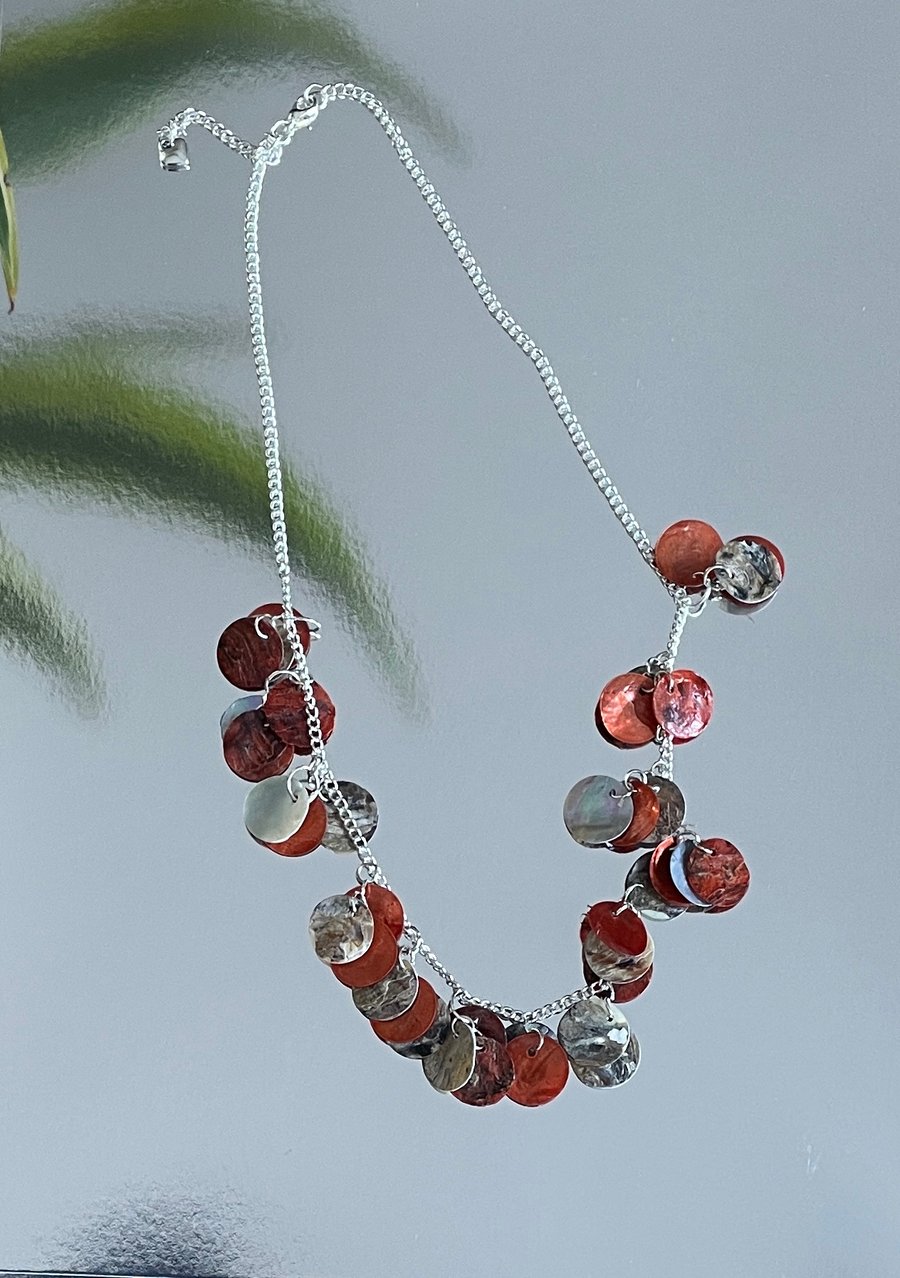 'Rishini' Red Shell Necklace