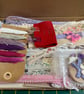 Slow Stitching kit, mix textiles, fabric and trims, Purples - Image 5
