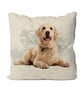 Handmade Golden Retriever Design Cushion-Linen. Size 40x40cm- (16"x16") CUS224